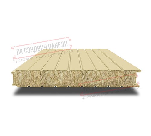 Сэндвич панели стеновые с минеральной ватой, ширина 1000 мм, толщина 140 мм, 0.5/0.5, RAL1014