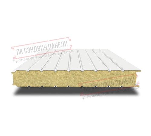 Сэндвич панели стеновые с пенополиуретаном, ширина 1000 мм, толщина 10 мм, 0.5/0.5, RAL9003