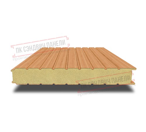 Сэндвич панели стеновые с пенополиуретаном, ширина 1200 мм, толщина 120 мм, 0.5/0.5, дуб