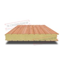 Сэндвич панели стеновые с пенополиуретаном, ширина 1200 мм, толщина 20 мм, 0.5/0.5, золотой орех