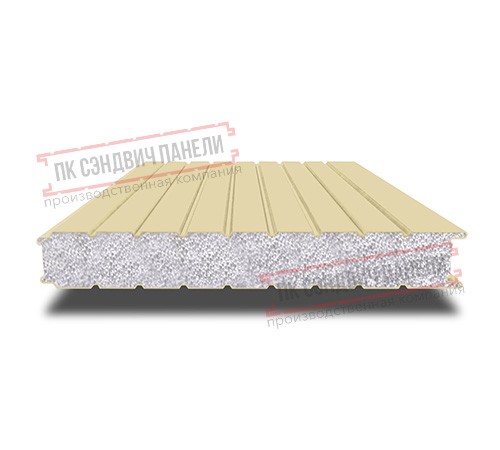 Сэндвич панели стеновые с пенополистиролом, ширина 1000 мм, толщина 160 мм, 0.5/0.5, RAL1014