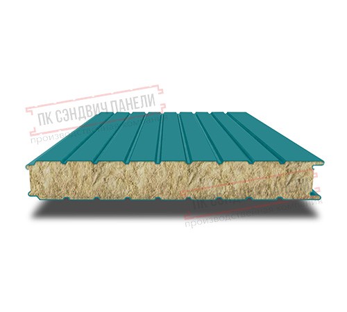 Сэндвич панели стеновые с минеральной ватой, ширина 1000 мм, толщина 50 мм, 0.5/0.5, RAL5021