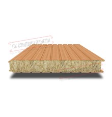 Сэндвич панели стеновые с минеральной ватой, ширина 1000 мм, толщина 100 мм, 0.5/0.5, дуб