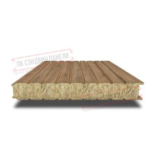 Сэндвич панели стеновые с минеральной ватой, ширина 1000 мм, толщина 80 мм, 0.5/0.5, дуб античный