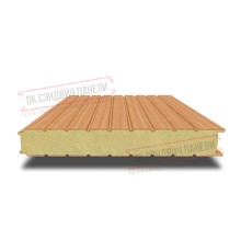 Сэндвич панели стеновые с пенополиизоциануратом, ширина 1000 мм, толщина 120 мм, 0.5/0.5, дуб