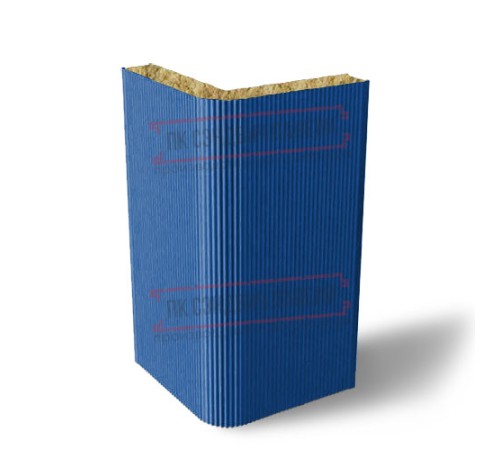 Угловая сэндвич-панель вертикальная из минеральной ваты, 0.5/0.5, ширина 1200 мм, толщина 10 мм, RAL5005