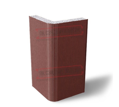 Угловая сэндвич-панель вертикальная из пенополистирола, 0.5/0.5, ширина 1000 мм, толщина 20 мм, RAL3009