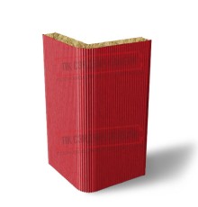 Угловая сэндвич-панель вертикальная из минеральной ваты, 0.5/0.5, ширина 1200 мм, толщина 10 мм, RAL3020