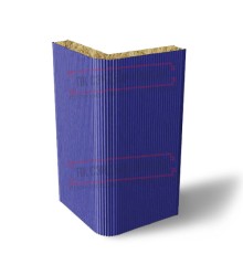 Угловая сэндвич-панель вертикальная из минеральной ваты, 0.5/0.5, ширина 1200 мм, толщина 10 мм, RAL5002