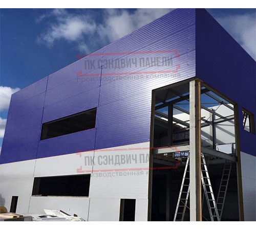 Угловая сэндвич-панель вертикальная из минеральной ваты, 0.5/0.5, ширина 1000 мм, толщина 10 мм, RAL5002