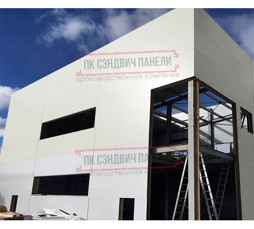 Угловая сэндвич-панель вертикальная из пенополиизоцианурата, 0.5/0.5, ширина 1000 мм, толщина 10 мм, RAL9002