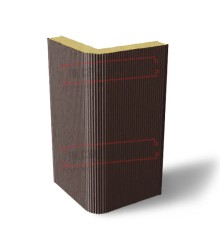 Угловая сэндвич-панель вертикальная из пенополиуретана, 0.5/0.5, ширина 1200 мм, толщина 50 мм, RAL8017