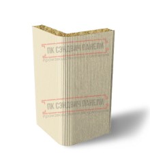 Угловая сэндвич-панель вертикальная из минеральной ваты, 0.5/0.5, ширина 1000 мм, толщина 100 мм, RAL1015