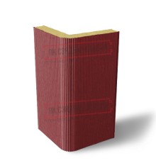 Угловая сэндвич-панель вертикальная из пенополиизоцианурата, 0.5/0.5, ширина 1200 мм, толщина 40 мм, RAL3011