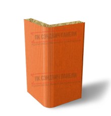 Угловая сэндвич-панель вертикальная из минеральной ваты, 0.5/0.5, ширина 1000 мм, толщина 100 мм, RAL2004