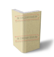 Угловая сэндвич-панель вертикальная из пенополистирола, 0.5/0.5, ширина 1200 мм, толщина 30 мм, RAL1014