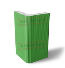 Угловая сэндвич-панель вертикальная из пенополистирола, 0.5/0.5, ширина 1200 мм, толщина 10 мм, RAL6018