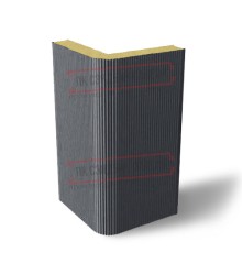 Угловая сэндвич-панель вертикальная из пенополиизоцианурата, 0.5/0.5, ширина 1000 мм, толщина 20 мм, RAL7024