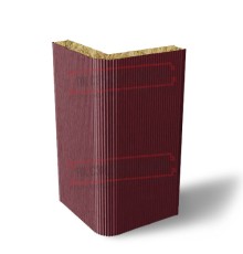 Угловая сэндвич-панель вертикальная из минеральной ваты, 0.5/0.5, ширина 1000 мм, толщина 100 мм, RAL3005