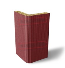 Угловая сэндвич-панель вертикальная из минеральной ваты, 0.5/0.5, ширина 1200 мм, толщина 40 мм, RAL3011