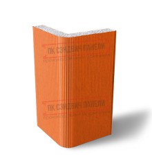 Угловая сэндвич-панель вертикальная из пенополистирола, 0.5/0.5, ширина 1200 мм, толщина 30 мм, RAL2004