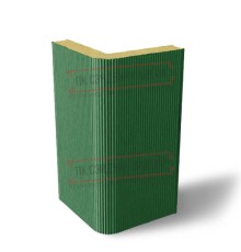 Угловая сэндвич-панель вертикальная из пенополиизоцианурата, 0.5/0.5, ширина 1200 мм, толщина 40 мм, RAL6002