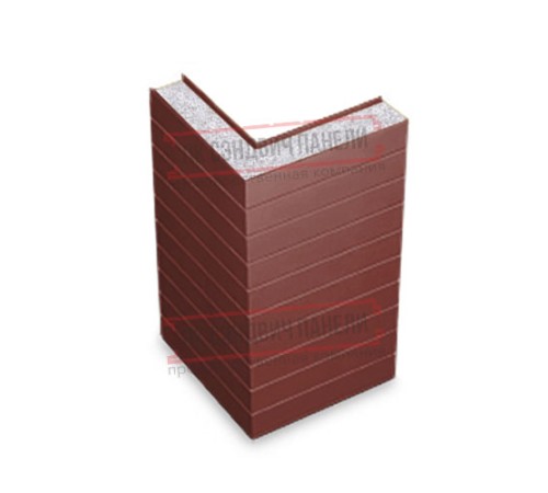 Горизонтальная угловая сэндвич-панель из пенополистирола, ширина 1200мм, толщина 30мм, 0.5/0.5, RAL3009