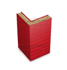 Горизонтальная угловая сэндвич-панель из минеральной ваты, ширина 1200мм, толщина 20мм, 0.5/0.5, RAL3020