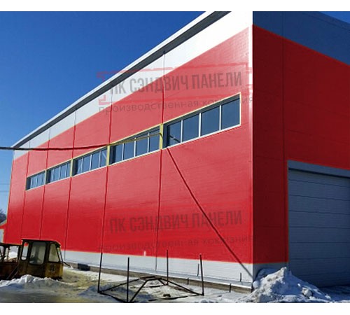 Горизонтальная угловая сэндвич-панель из пенополистирола, ширина 1200мм, толщина 30мм, 0.5/0.5, RAL3020