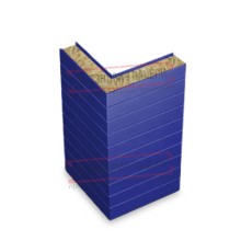 Горизонтальная угловая сэндвич-панель из минеральной ваты, ширина 1200мм, толщина 20мм, 0.5/0.5, RAL5002