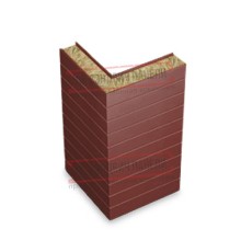 Горизонтальная угловая сэндвич-панель из минеральной ваты, ширина 1200мм, толщина 50мм, 0.5/0.5, RAL3009