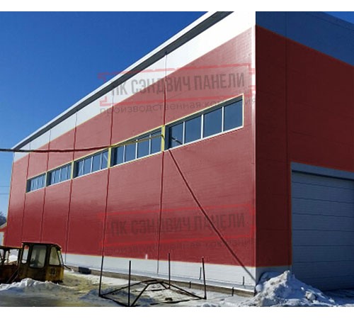 Горизонтальная угловая сэндвич-панель из пенополистирола, ширина 1000мм, толщина 60мм, 0.5/0.5, RAL3011