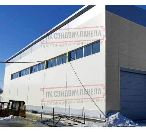 Горизонтальная угловая сэндвич-панель из пенополистирола, ширина 1200мм, толщина 20мм, 0.5/0.5, RAL9003