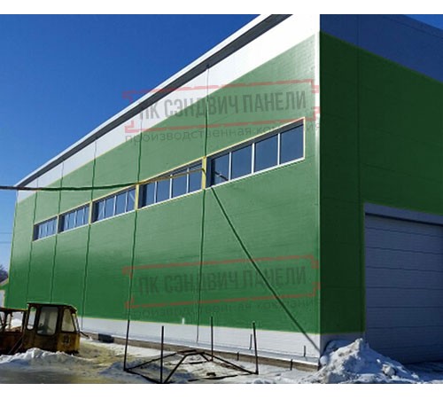 Горизонтальная угловая сэндвич-панель из пенополистирола, ширина 1200мм, толщина 40мм, 0.5/0.5, RAL6002