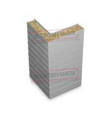 Горизонтальная угловая сэндвич-панель из минеральной ваты, ширина 1200мм, толщина 10мм, 0.5/0.5, RAL9006