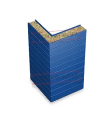 Горизонтальная угловая сэндвич-панель из минеральной ваты, ширина 1200мм, толщина 150мм, 0.5/0.5, RAL5005