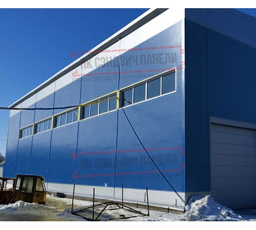 Горизонтальная угловая сэндвич-панель из пенополиуретана, ширина 1000мм, толщина 40мм, 0.5/0.5, RAL5005