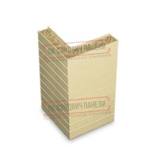 Горизонтальная угловая сэндвич-панель из минеральной ваты, ширина 1200мм, толщина 20мм, 0.5/0.5, RAL1014