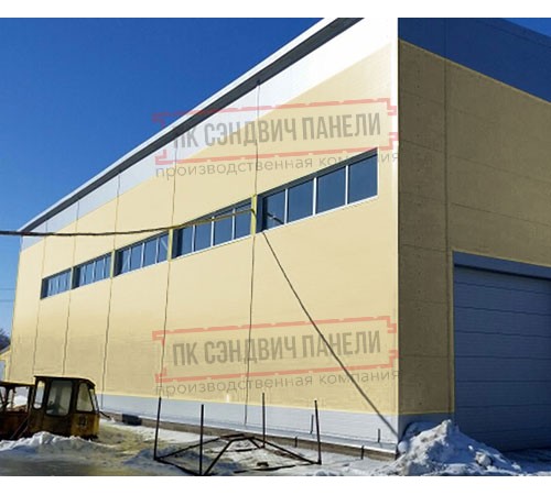 Горизонтальная угловая сэндвич-панель из пенополистирола, ширина 1200мм, толщина 20мм, 0.5/0.5, RAL1014