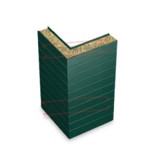 Горизонтальная угловая сэндвич-панель из минеральной ваты, ширина 1200мм, толщина 150мм, 0.5/0.5, RAL6005