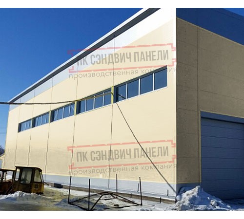 Горизонтальная угловая сэндвич-панель из минеральной ваты, ширина 1000мм, толщина 10мм, 0.5/0.5, RAL1015