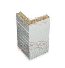 Горизонтальная угловая сэндвич-панель из минеральной ваты, ширина 1200мм, толщина 150мм, 0.5/0.5, RAL7047