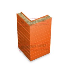 Горизонтальная угловая сэндвич-панель из минеральной ваты, ширина 1200мм, толщина 20мм, 0.5/0.5, RAL2004