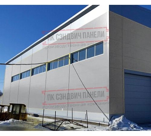 Горизонтальная угловая сэндвич-панель из пенополиизоцианурата, ширина 1000мм, толщина 20мм, 0.5/0.5, RAL7004