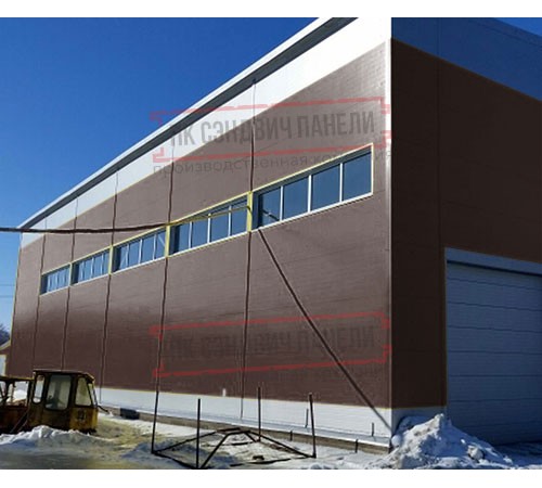 Горизонтальная угловая сэндвич-панель из пенополиуретана, ширина 1200мм, толщина 60мм, 0.5/0.5, RAL8017