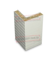 Горизонтальная угловая сэндвич-панель из минеральной ваты, ширина 1200мм, толщина 150мм, 0.5/0.5, RAL9002