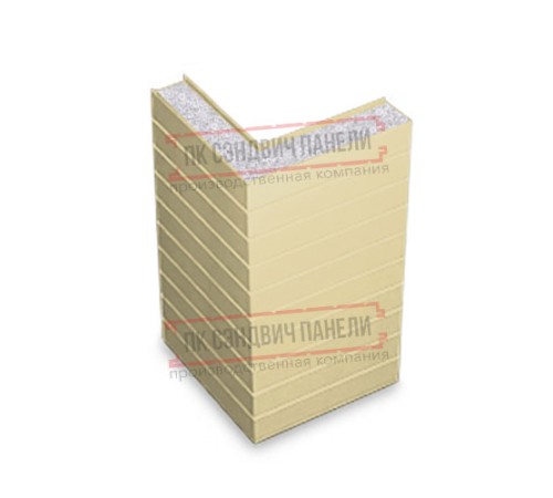 Горизонтальная угловая сэндвич-панель из пенополистирола, ширина 1000мм, толщина 200мм, 0.5/0.5, RAL1014