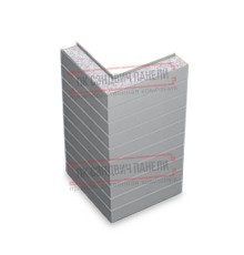 Горизонтальная угловая сэндвич-панель из пенополистирола, ширина 1200мм, толщина 50мм, 0.5/0.5, RAL7004