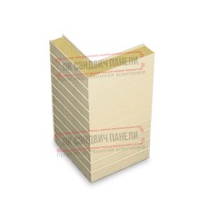 Горизонтальная угловая сэндвич-панель из пенополиизоцианурата, ширина 1000мм, толщина 220мм, 0.5/0.5, RAL1015