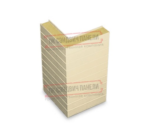 Горизонтальная угловая сэндвич-панель из пенополиуретана, ширина 1200мм, толщина 60мм, 0.5/0.5, RAL1015